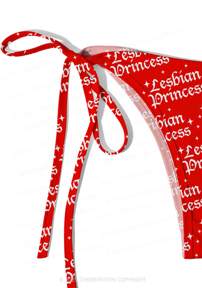 Lesbian Princess Pride Y2K Print Bikini Set Cherrykitten