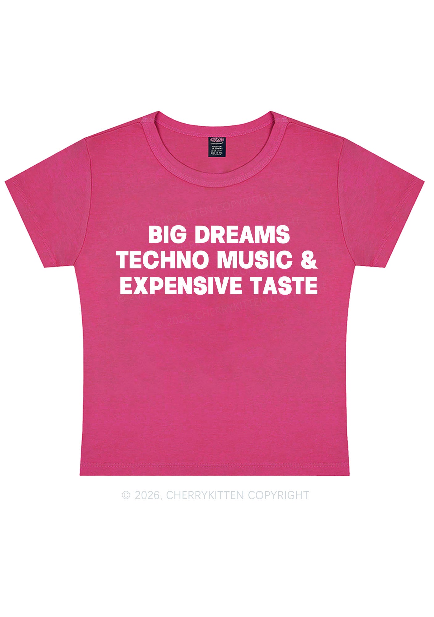 Big Dreams Techno Music Y2K Baby Tee Cherrykitten