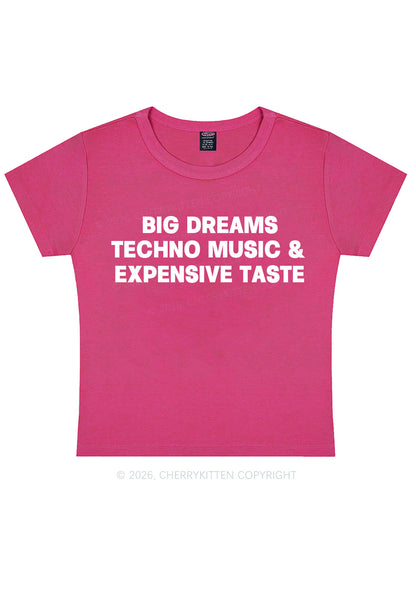 Big Dreams Techno Music Y2K Baby Tee Cherrykitten