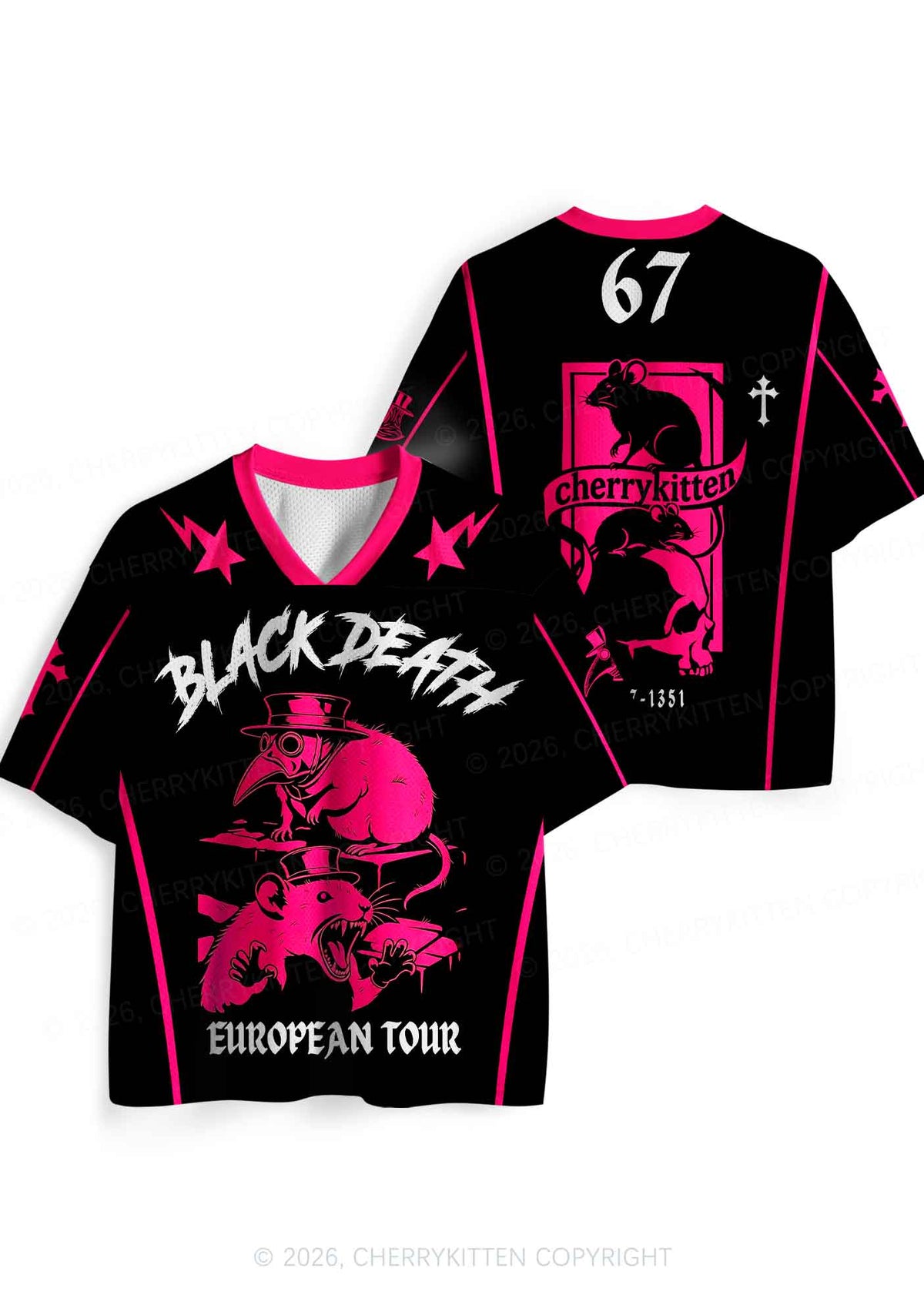 Halloween Plague Doctor Rat Y2K Sport Jersey Shirts Cherrykitten