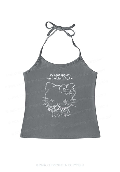 Sorry About Lipgloss Y2K Halter Neck Cami Cherrykitten