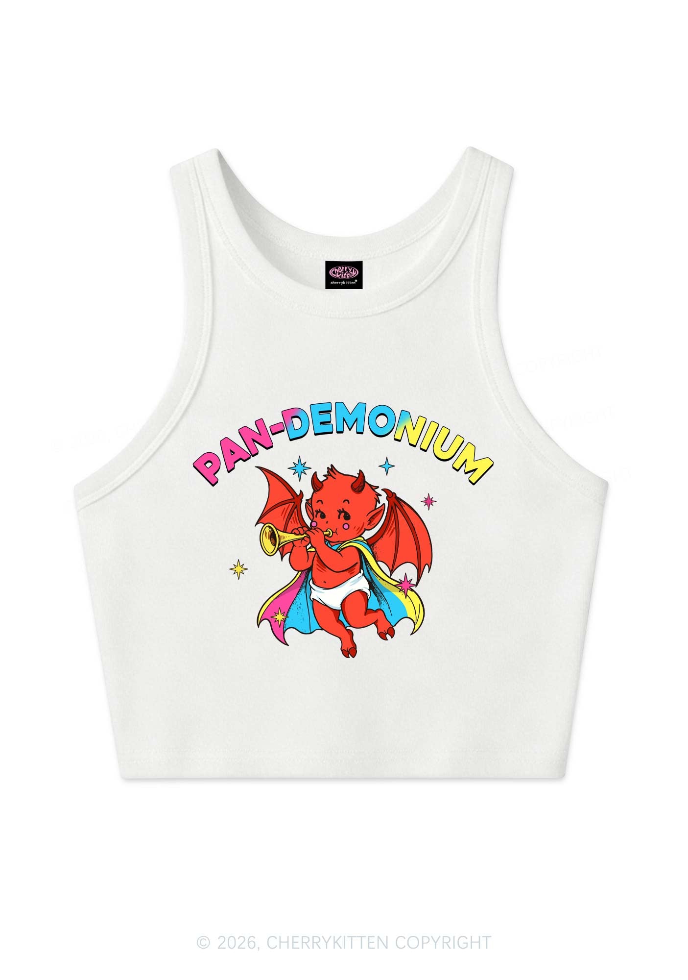 Pandemonium Pride Y2K Crop Tank Top Cherrykitten