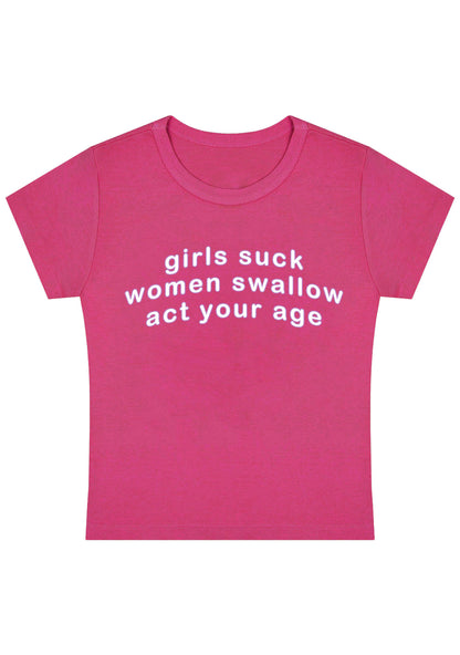Girls Suck Women Swallow Y2K Baby Tee