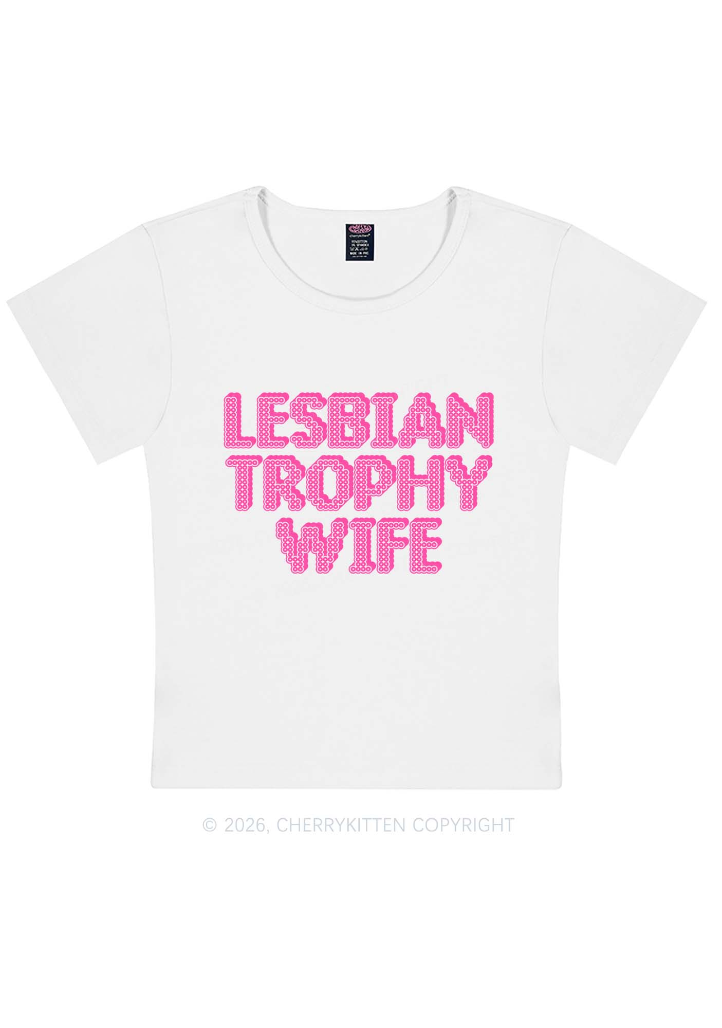 Lesbian Trophy Wife Pride Y2K Baby Tee Cherrykitten