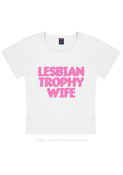 Lesbian Trophy Wife Pride Y2K Baby Tee Cherrykitten