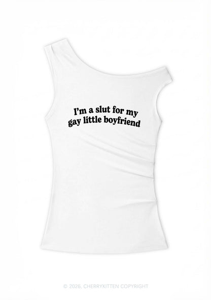 Slxt For My Gay BF Y2K Off Shoulder Tank Top Cherrykitten