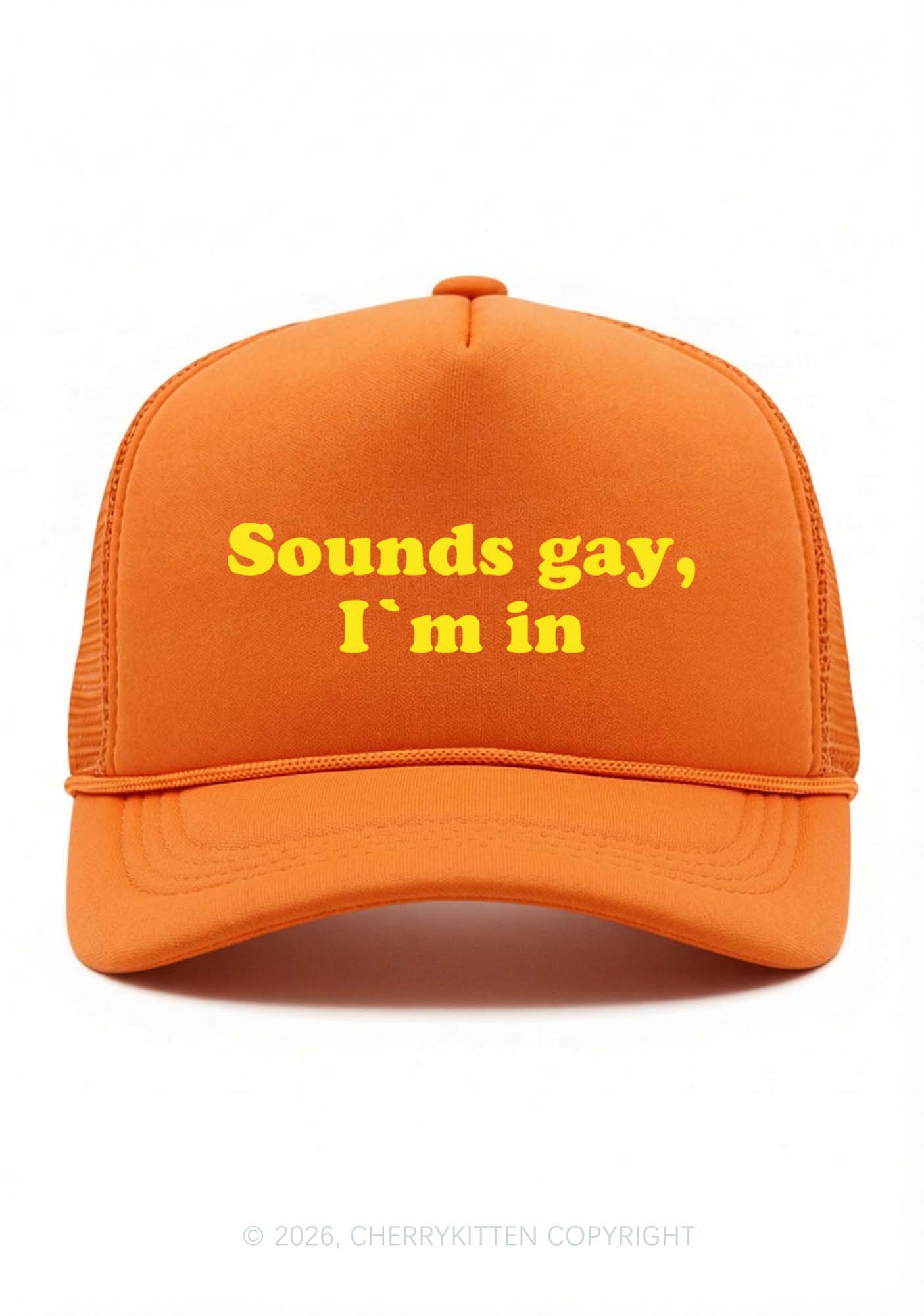 Sounds Gay Im In Pride Y2K Trucker Hat Cherrykitten