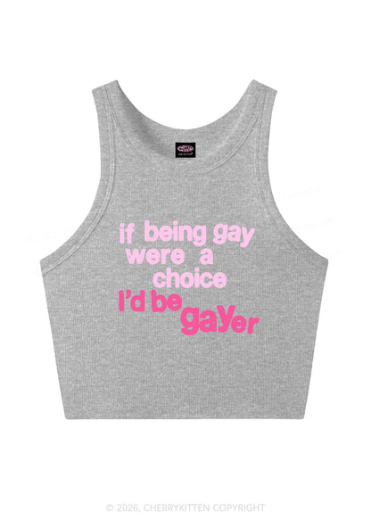 I Would Be Gayer Pride Y2K Crop Tank Top Cherrykitten