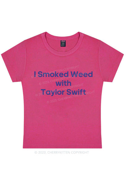I Smoked With TS Y2K Baby Tee Cherrykitten