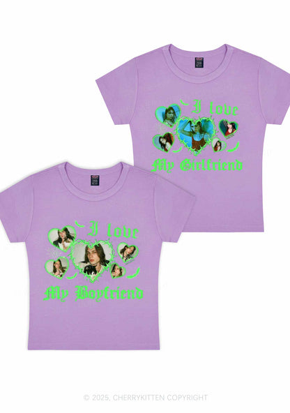 Custom Gothic GF BF Photos Y2K Valentine's Day Baby Tee Cherrykitten