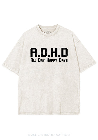 All Day Happy Days Y2K Shirts Washed Tee Cherrykitten