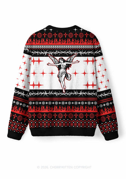 From Hell With Love Y2K Christmas Knit Sweatshirt Cherrykitten