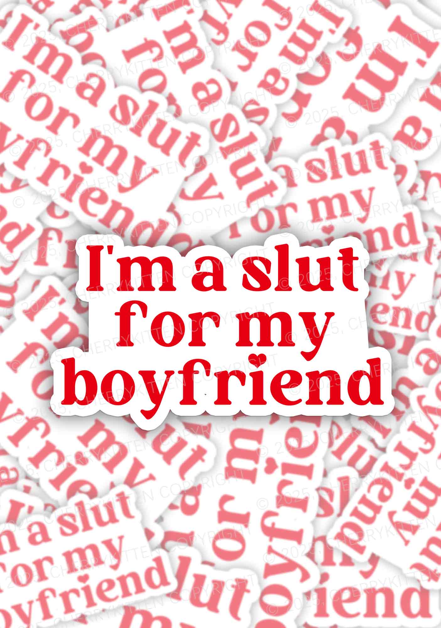 Slxt For My BF Valentine's Day 1pc Y2K Sticker Cherrykitten