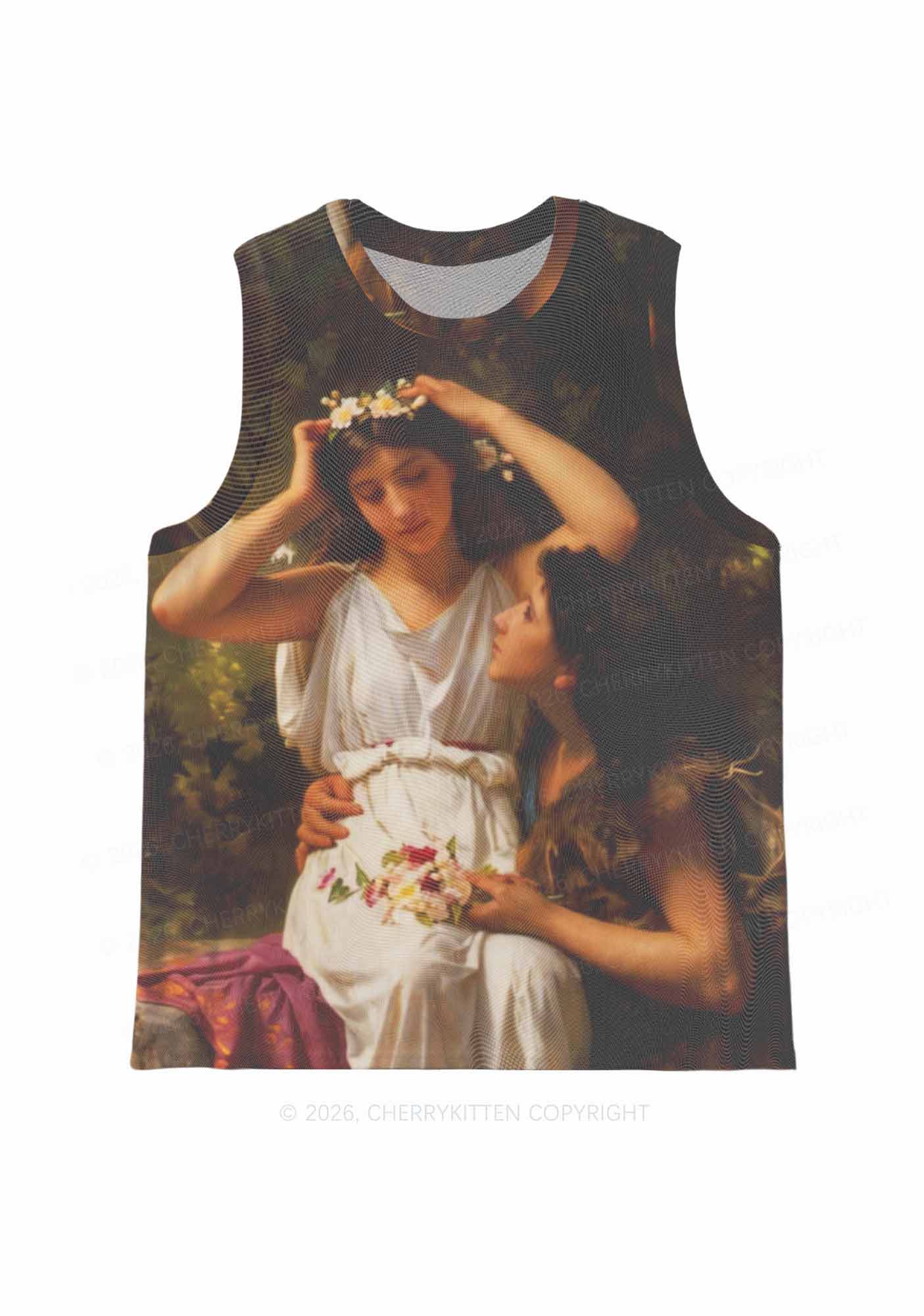 Forest Lovers Pride Y2K Mesh Muscle Tank Cherrykitten