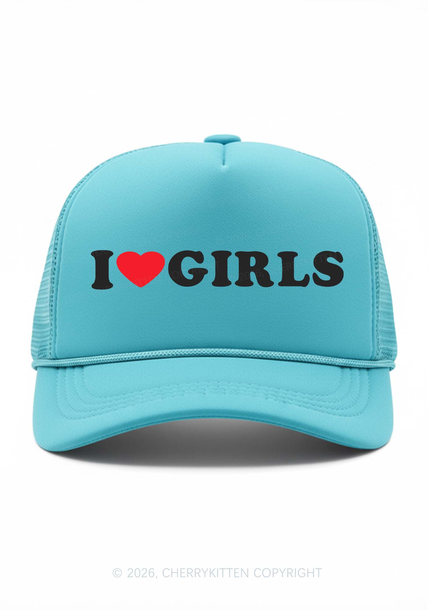 I Love Girls Pride Y2K Trucker Hat Cherrykitten