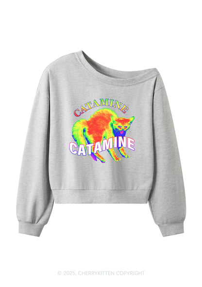 Thermal Cat Y2K Off Shoulder Sweatshirts Cherrykitten