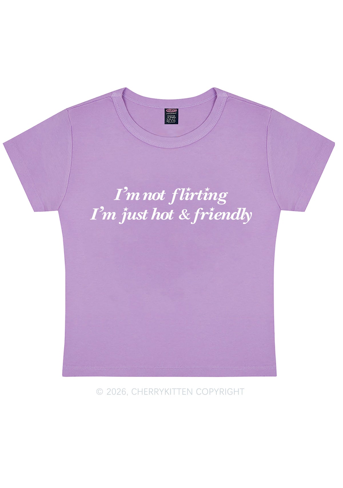 Just Hot And Friendly Y2K Baby Tee Cherrykitten