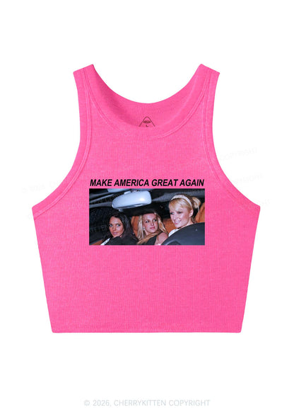 Make America Great Again Y2K Crop Tank Top Cherrykitten