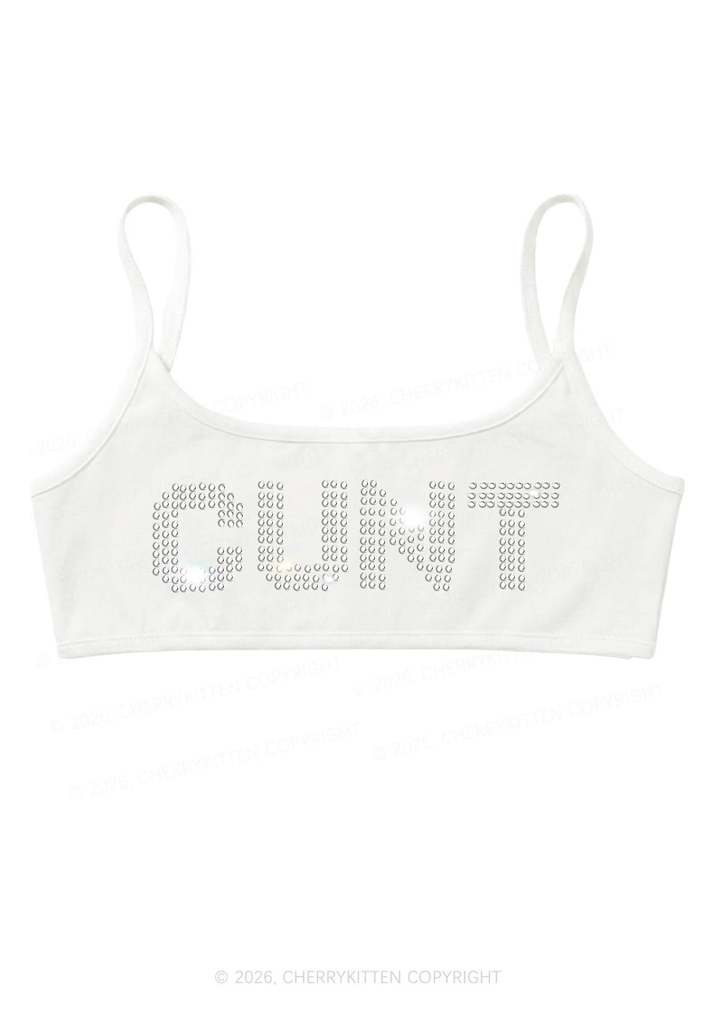 Rhinestone Cxxt Y2K Super Crop Cami Cherrykitten
