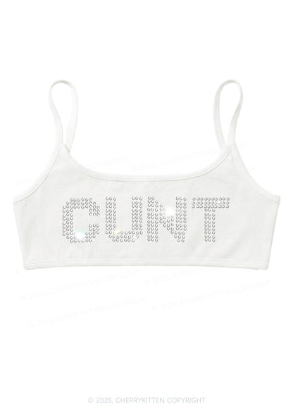 Rhinestone Cxxt Y2K Super Crop Cami Cherrykitten