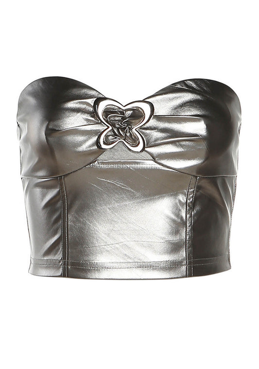 Solid Color Slim Fashion Strapless Tube Top