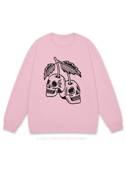 Cherry Skulls Halloween Y2K Sweatshirt Cherrykitten