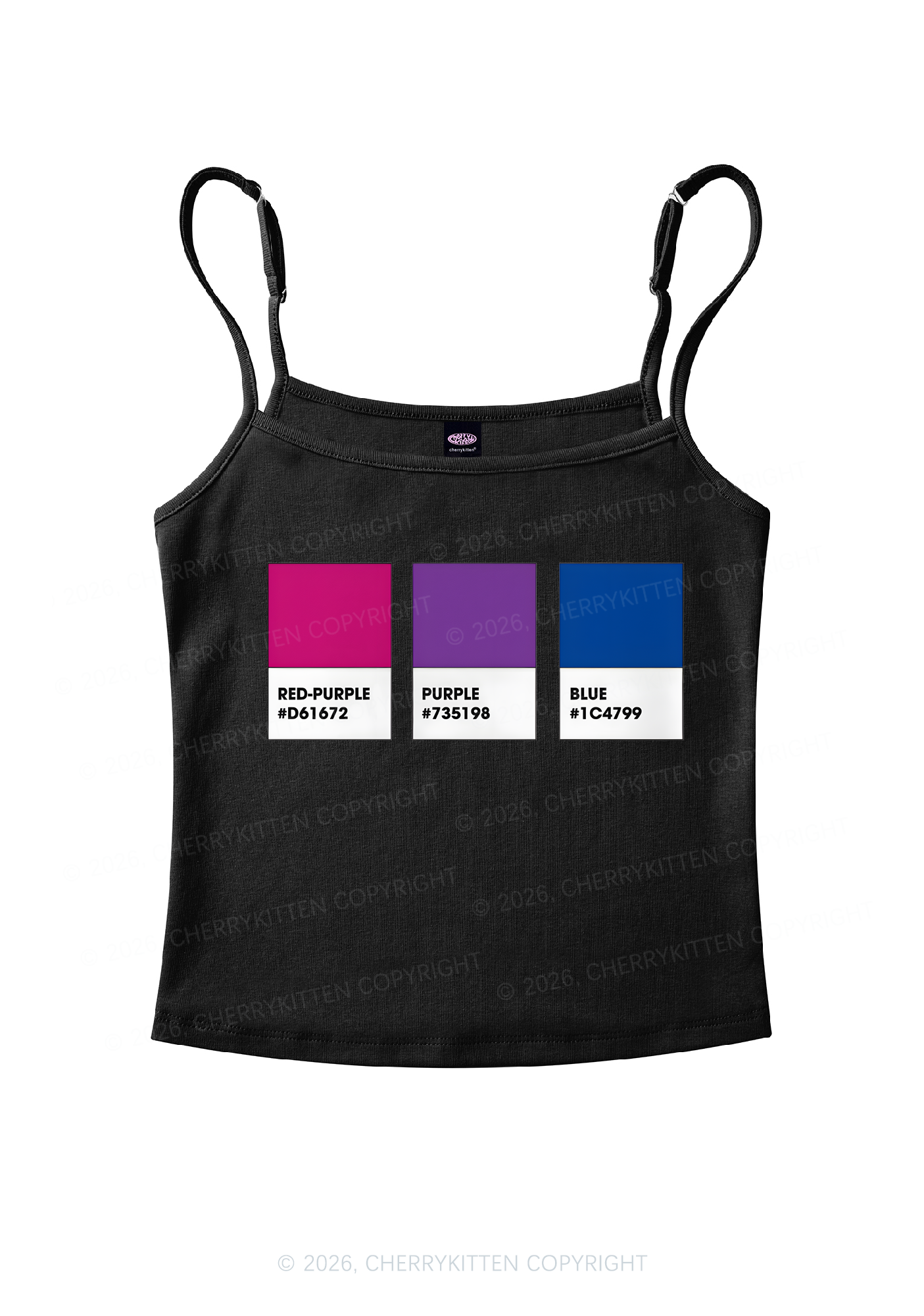 Bisexual Flag Colors Pride Y2K Spaghetti Strap Cami Cherrykitten