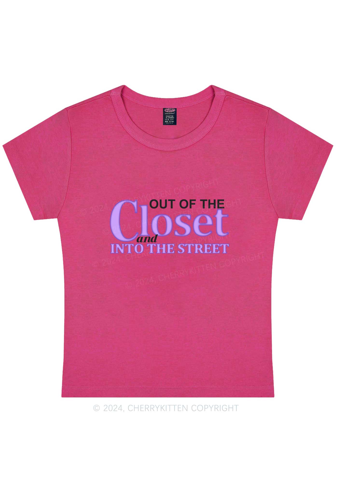 Out Of The Closet Y2K Baby Tee Cherrykitten
