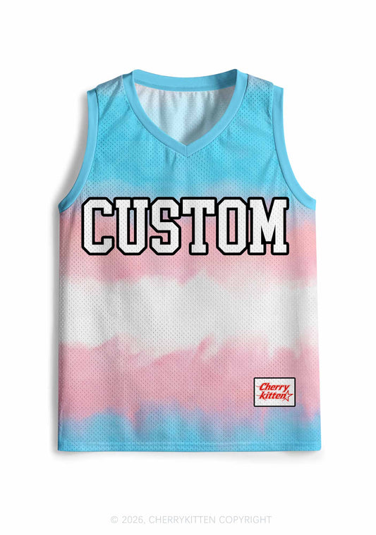 Custom Transgender Flag Pride Y2K Sport Jersey Tank Cherrykitten