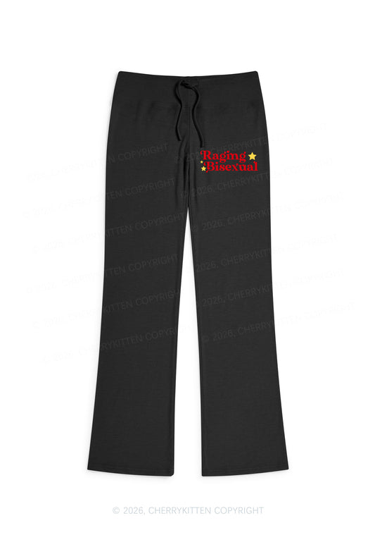 Raging Bisexual Pride Y2K Low Rise Drawstring Flare Pants Cherrykitten