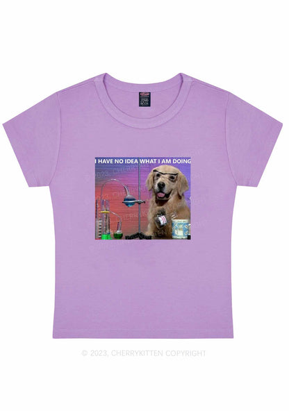Curvy I Have No Idea Y2K Baby Tee Cherrykitten