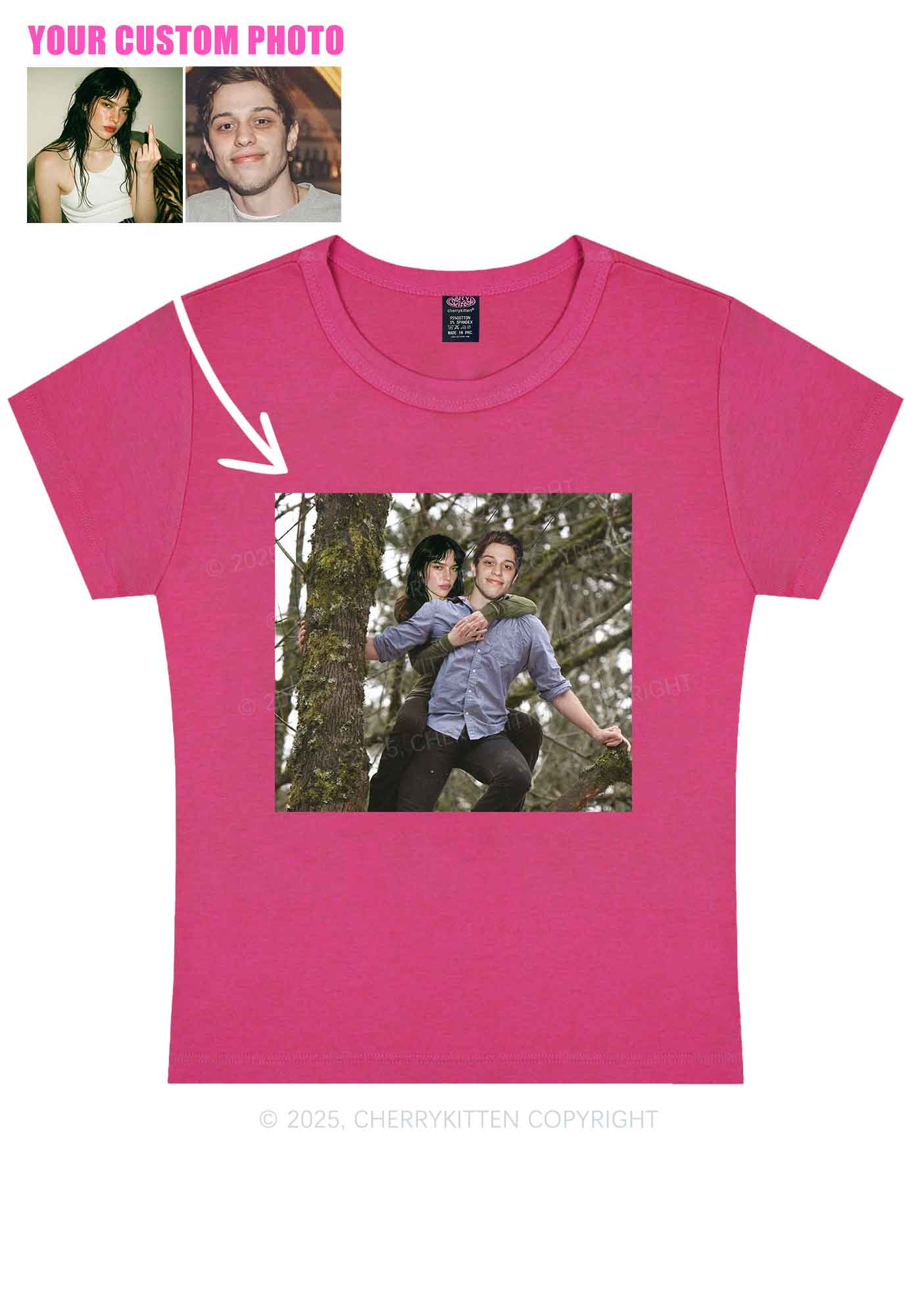 Custom Couple Face Y2K Baby Tee Cherrykitten