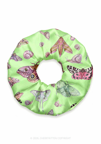 Lime Green Moth Snail Y2K Hair Scrunchie Cherrykitten