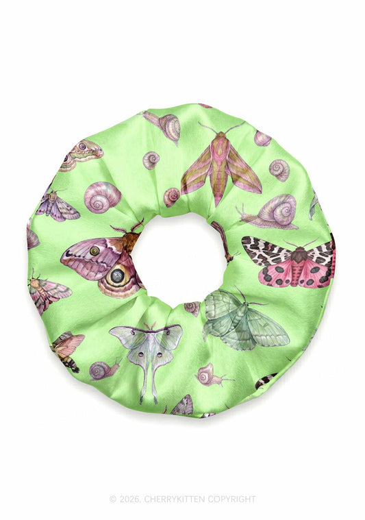 Lime Green Moth Snail Y2K Hair Scrunchie Cherrykitten