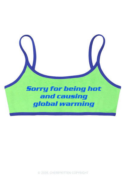Sorry For Causing Global Warming Y2K Super Crop Cami Cherrykitten