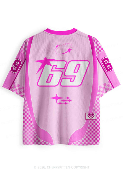 Pink Dolphin Heart Y2K Sport Jersey Shirts Cherrykitten
