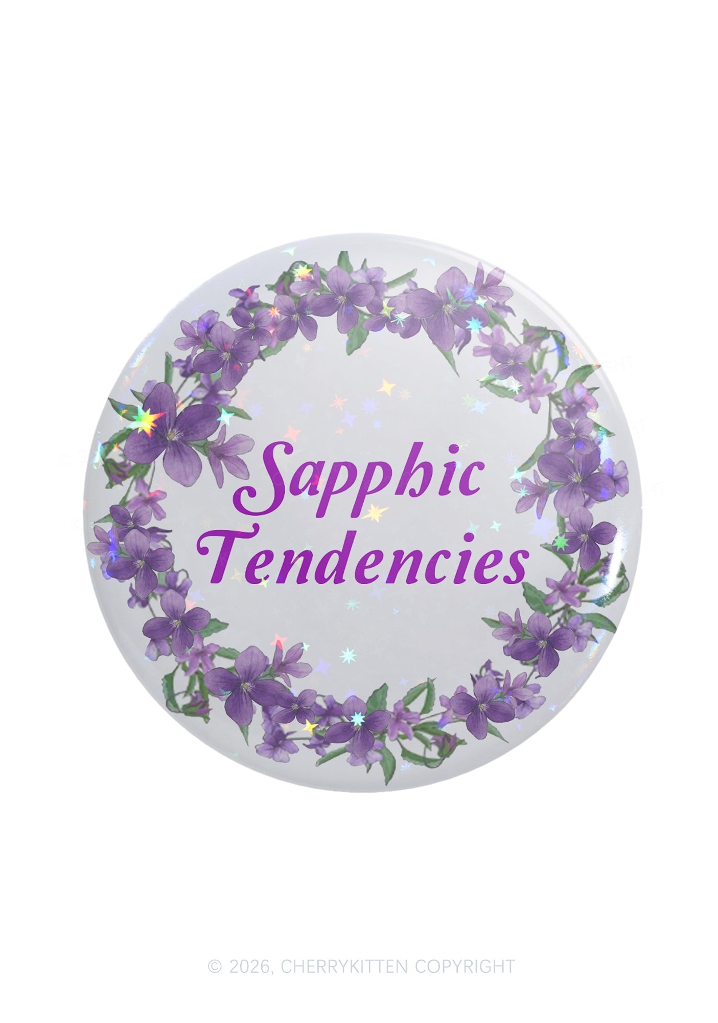 Sapphic Tendencies Violet Wreath Pride 1Pc Y2K Pin Badge Cherrykitten