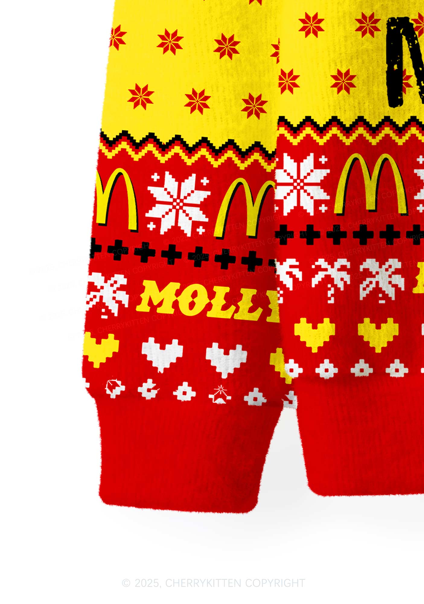 Red Molly Y2K Christmas Cardigan Knit Sweatshirt Cherrykitten
