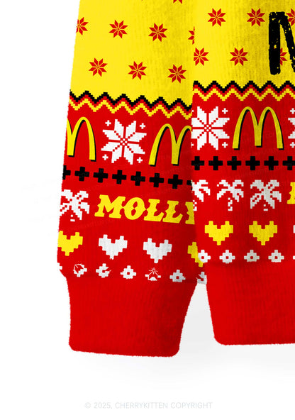 Red Molly Y2K Christmas Cardigan Knit Sweatshirt Cherrykitten