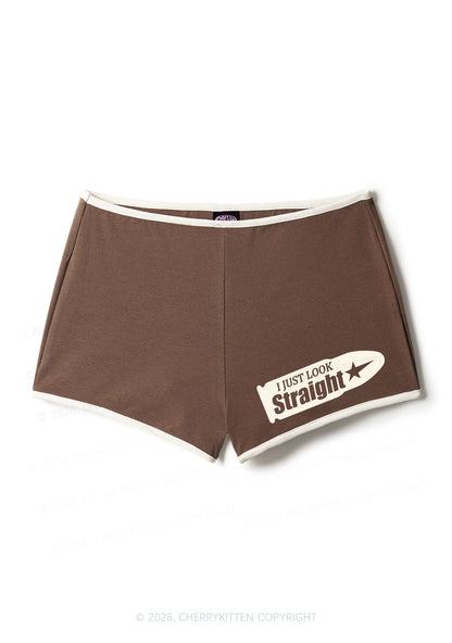 I Just Look Straight Pride Y2K Booty Shorts Cherrykitten