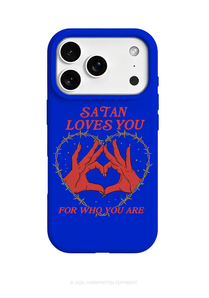 Satan Loves You Heart Halloween Y2K Phone Case Cherrykitten