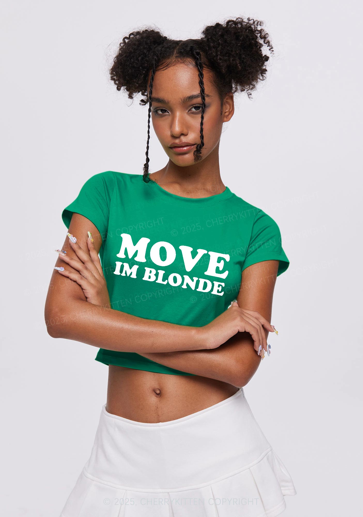Move Im Blonde Y2K Baby Tee Cherrykitten