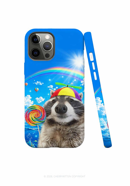Rainbow Lollipop Raccoon Y2K Phone Case Cherrykitten