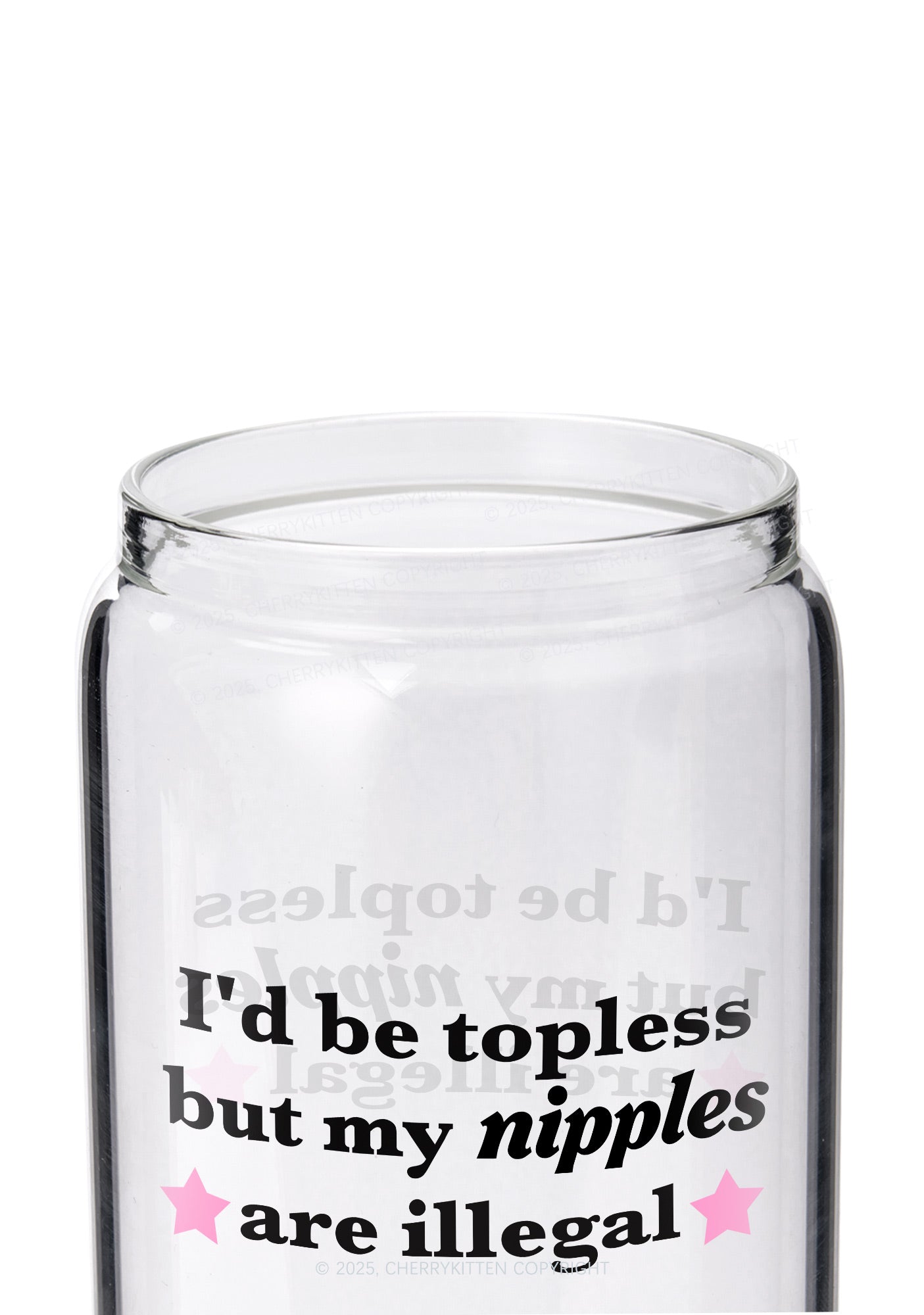 Nixxles Are Illegal Y2K Printed Glass Cup Cherrykitten