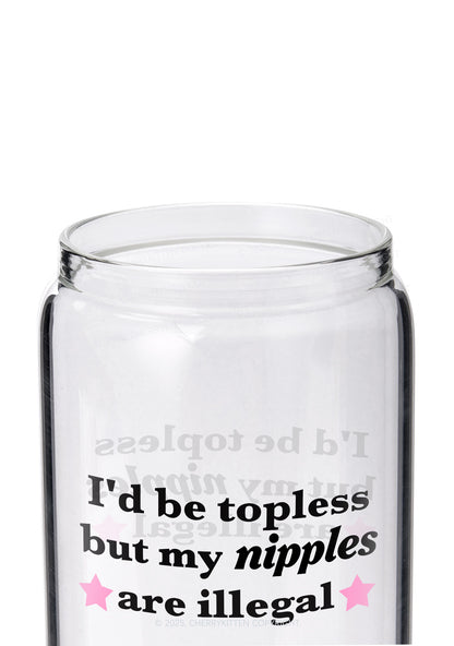 Nixxles Are Illegal Y2K Printed Glass Cup Cherrykitten