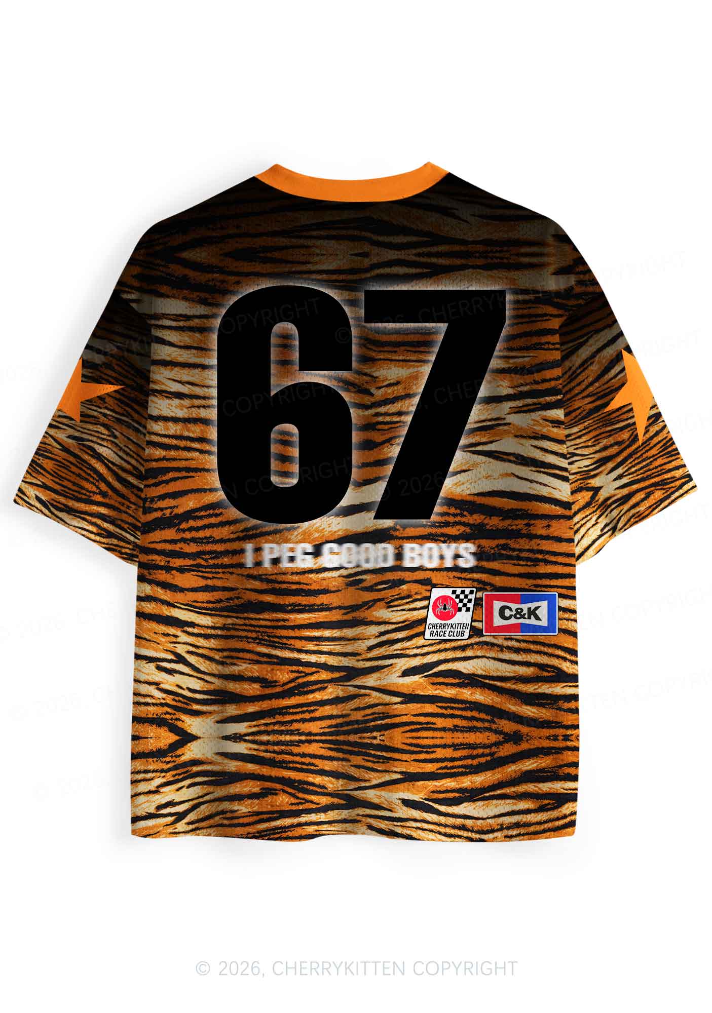 I Peg Good Boys Tiger Stripe Y2K Sport Jersey Shirts Cherrykitten