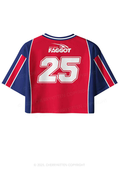 Custom Red Faggot Pride Y2K Crop Sport Jersey Shirts Cherrykitten