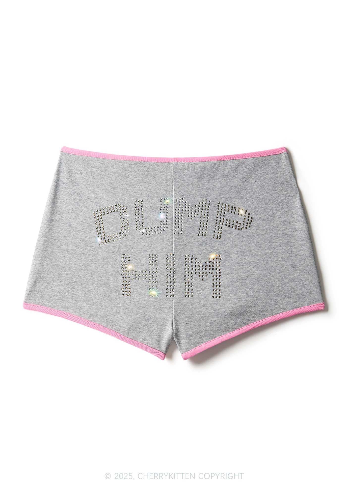 Rhinestone Dump Him Y2K Booty Shorts Cherrykitten