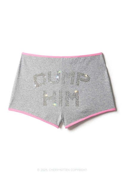 Rhinestone Dump Him Y2K Booty Shorts Cherrykitten