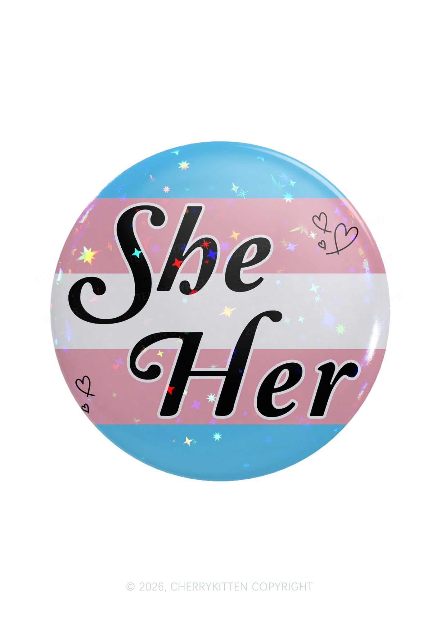 She Her Pride 1Pc Y2K Pin Badge Cherrykitten
